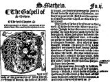 Part of the first page of `St Matthew` from the `Great Bible` printed in 1540